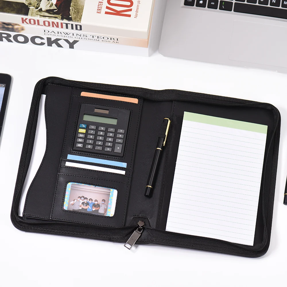 Искусственная кожа A5 Портативный Бизнес Портфель Padfolio папка для документов