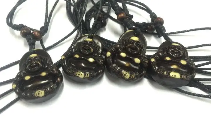 12 шт в упаковке сексуальные Lucky Ожерелье &quotБудда&quot имитация кости порошок