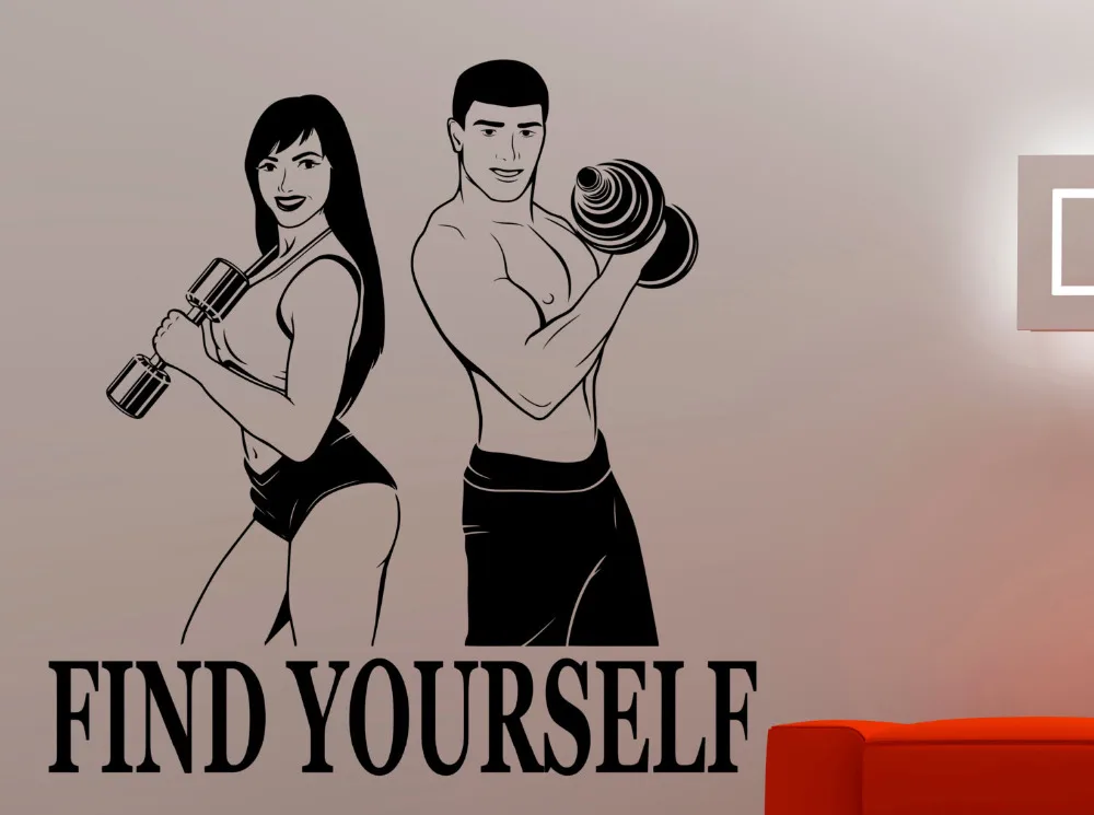 Fitness Wall Decal Gym Stickers Sports Wall Art Removable Vinyl Wall