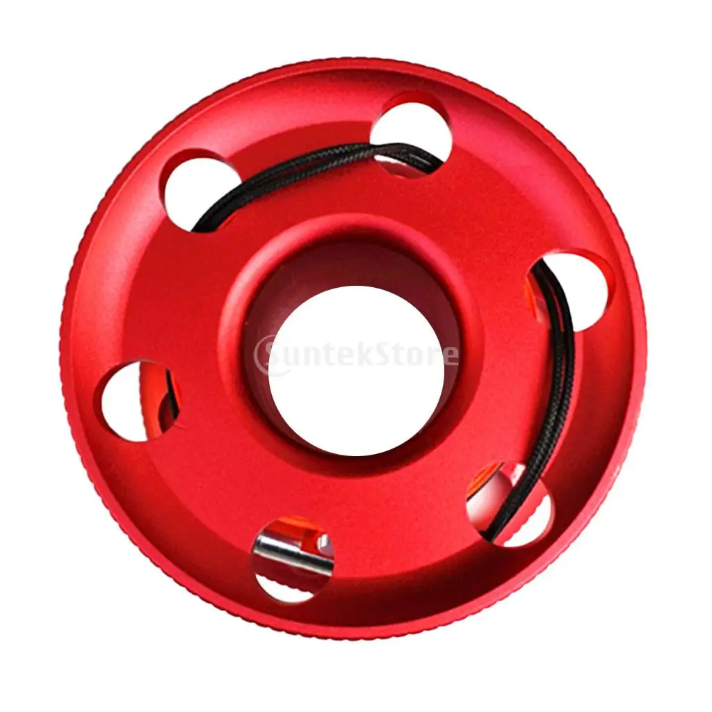 Scuba Diving Aluminum Alloy Finger Spool Guide Line Reel + 30m High Visibility Line & 10cm Stainless Steel Double End Bolt Snap