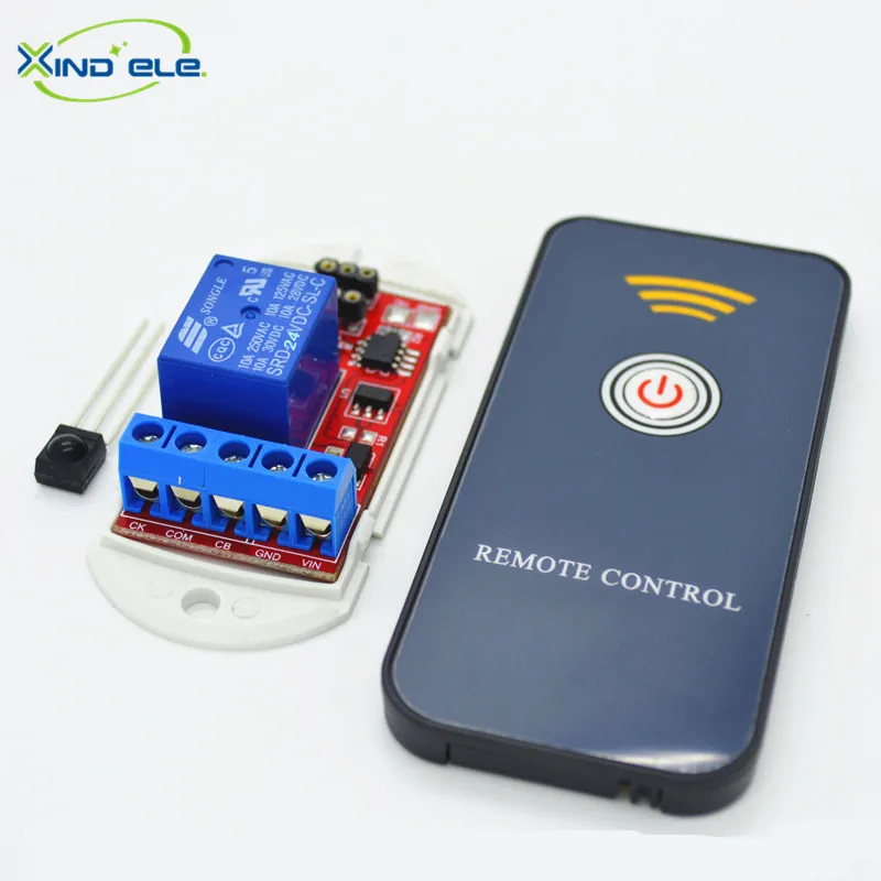 

XIND ELE 1 CH 24V DC IR Self-lock Remote Switch + Signal Reciever + Transmitter For Light Garage Door #IR24-1SSM+PM1#
