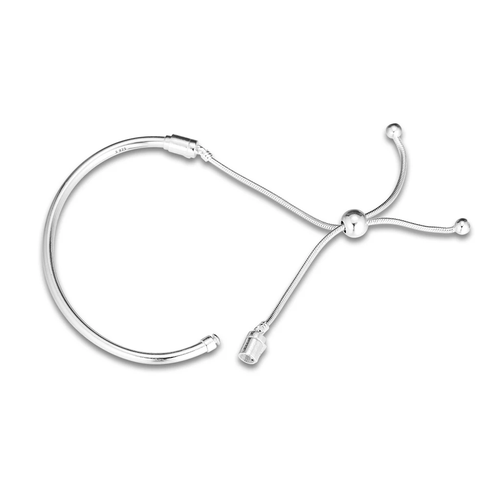

100% 925 Sterling Silver Jewelry Moments Sliding Bangles Free Shipping