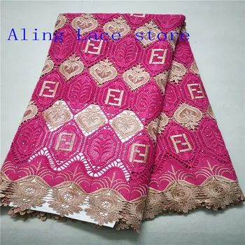 

2019 Latest Nigerian Lace Fabrics High Quality Stones Mesh African Lace Fabric Bride Guipure French Net Lace Fabric
