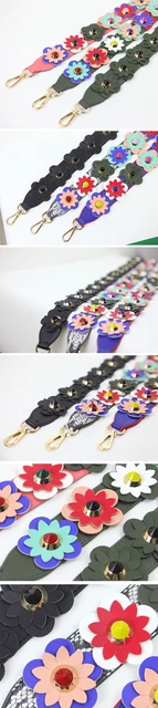 Szeroki skórzany kwiat pasek do torby na ramię nit płatek pasek pas Obag metalowe klamry torebki kobieta kasetonowa torebka z paskiem akcesoria tanie tanio sophy s world Leather Belt 200g B1 1901 PU leather Green Black White Pink Blue Yellow Red Serpentine Purple Fashion Casual Suitable for most bags Summer Szeroki skórzany kwiat pasek do torby na ramię nit płatek pasek pas Obag metalowe klamry torebki kobieta kasetonowa torebka z paskiem akcesoria tanie tanio sophy s world Leather Belt 200g B1 1901 PU leather Green Black White Pink Blue Yellow Red Serpentine Purple Fashion Casual Suitable for most bags Summer