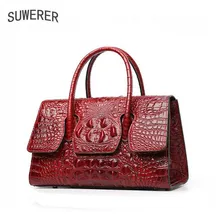 Новая женская сумка из натуральной воловьей кожи, женские сумки высокого качества, модные женские сумки с крокодиловым узором, сумка на плечо