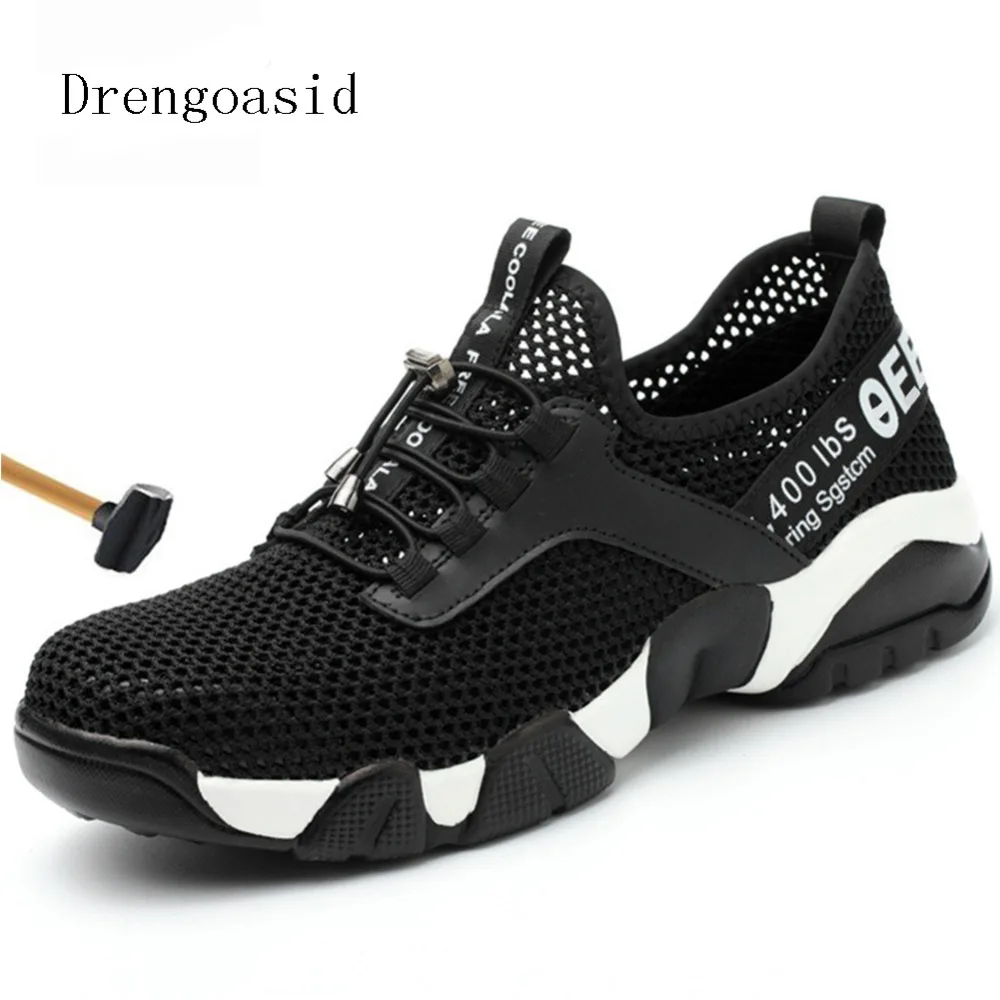 2019 الصيف خفيفة الوزن تنفس تو الصلب البناء واقية حذاء رياضة للرجال الأحذية جديد أغنية بطاقة الرجال حذاء امن للعمل