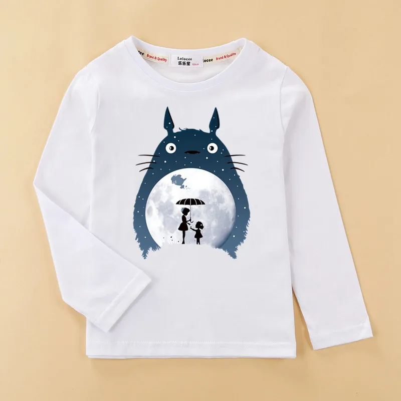 

Starry sky cartoon kids tops long sleeve t shirt boys totoro & moon dresses tshirt baby girls shirt cotton print casual clothes