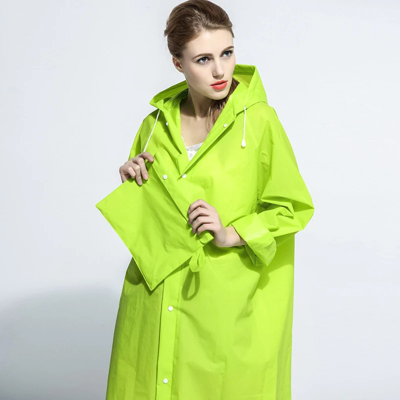 

EVA Transparent Matte Raincoat Clear Hooded Rainwear For Woman Men Outdoors Waterproof Rain Coats Unisex Long Raincoats Female