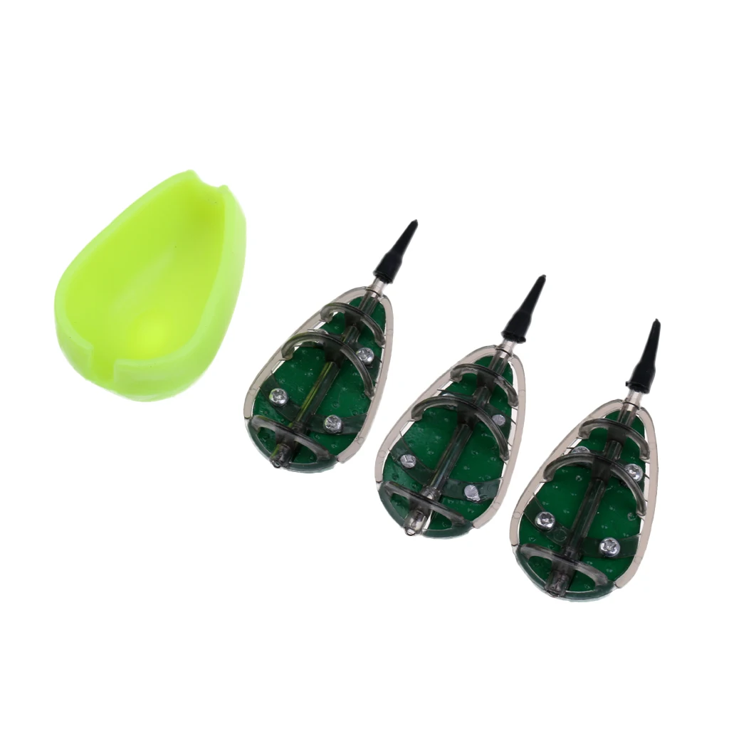 

Inline Fishing Method Feeder Set Fishing Bait Cage Flat Quick Release Feeder Mould Bait Lure Thrower Fish Tackle 30g 40g 50g