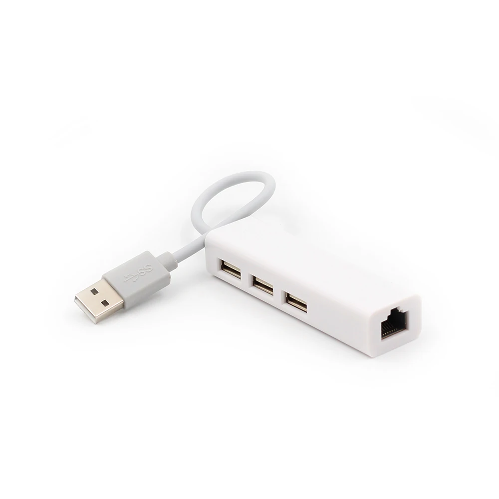 USB Ethernet с 3 портами usb-хаб 2,0 RJ45 Lan сетевая карта USB в Ethernet адаптер для Mac iOS Android PC RTL8152 USB 2,0 концентратор