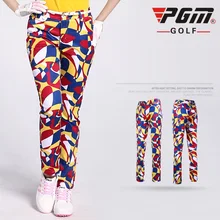 Pgm женские штаны для гольфа с цветочным принтом, Эластичные Обтягивающие дышащие брюки, стильные Мягкие штаны с принтом, уникальный стиль, AA51870