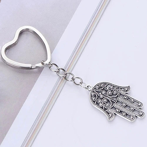 

Charm Fatima Hand Hamsa Pendant Chain Keychain Keyring Keyfob Jewelry Gift
