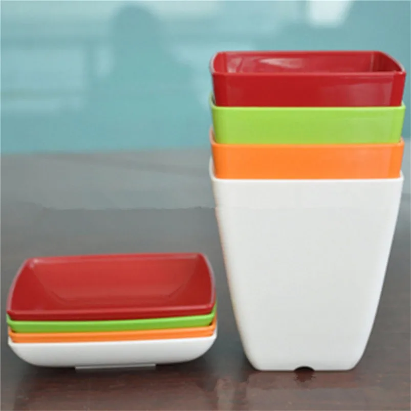 Mini Flower Pot Square Plastic Plant Flower Pot Garden Home Office Decor Nursery VA Suitable For All Kinds Of Plan 40AP0101
