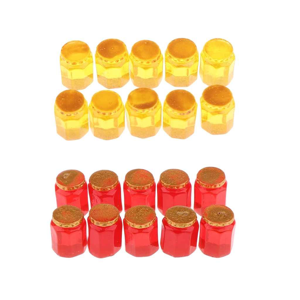 Miniature Dollhouse Accessories 1/12 Mini Honey Jars Dolls House Decorations, Pack of 20