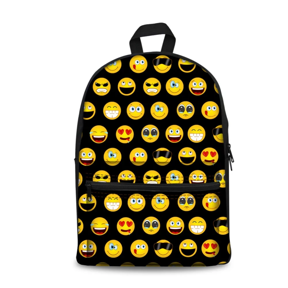 

NoisyDesigns Boys Girls School bag funny emoji print School Backpack for Teenage Girls Bag Shoulder back to school Popular Style