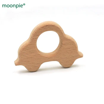 

10pcs x unfinished beech car wooden teethers DIY finding baby carrier toy safe chew baby gift teether EA50-2