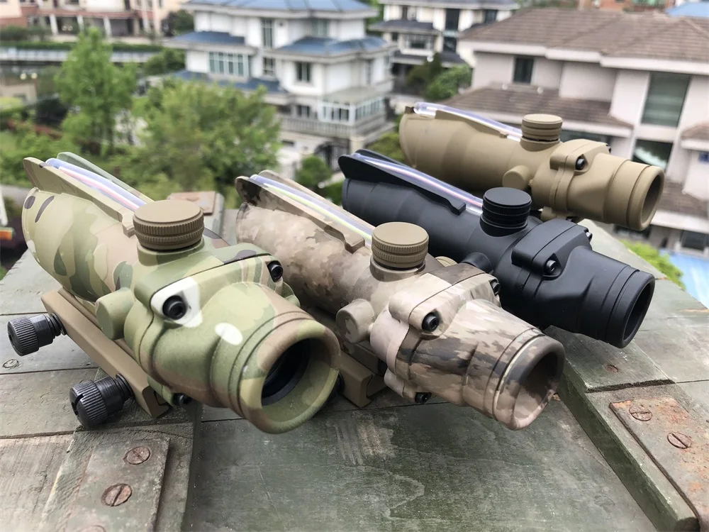 Trijicon T-eagle ACOG 1x32 оптические винтовки прицелы пятнистость красная точка M416 сетка с 20 мм креплениями прицел охотничья Оптика прицел