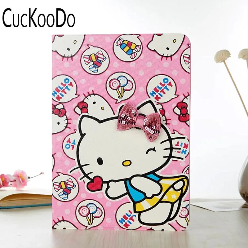Cuckoodo 200 шт./лот для iPad Pro 9.7 '', рисунок «Hello Kitty» Дизайн Премиум Флип Стенд PU кожа В виде ракушки чехол для iPad Pro 9.7 дюймов