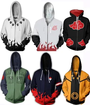 

8 Color Anime Naruto Uchiha Syaringan Kakashi Unisex Hoodies 3D Zipper Sweatshirts Cosplay Costume Coat Hoodie Sports Jacket