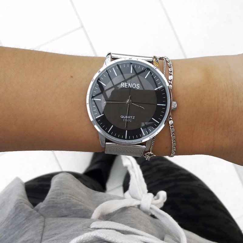 RENOS Women Watch In Box Simple Quartz Wristwatches Fashion Casual Lover Couple Watches Ladies Female Free Shipping Wholesale