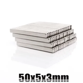

20pcs Bulk N35 Super Strong Neodymium Rectangle Block Magnets 50mm x 5mm x 3mm Rare Earth NdFeB Rectangular Cuboid Magnet 50*5*3