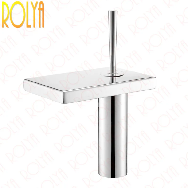 

Rolya Single Lever Bathroom Waterfall Sink Faucet Mixer Taps New Arrival Luxury Hotel Patent Design Brass