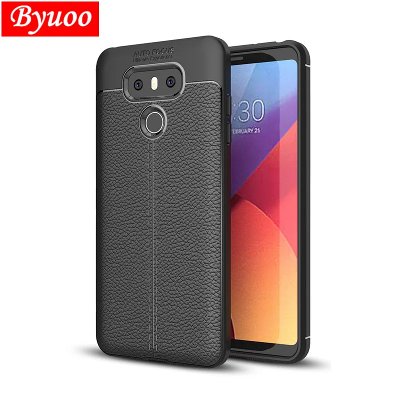 Voor-Telefoon-Case-LG-G6-2017-Cover-H870-H873-Litchi-Patroon-Case-Zachte-TPU-Wolfsay-Case