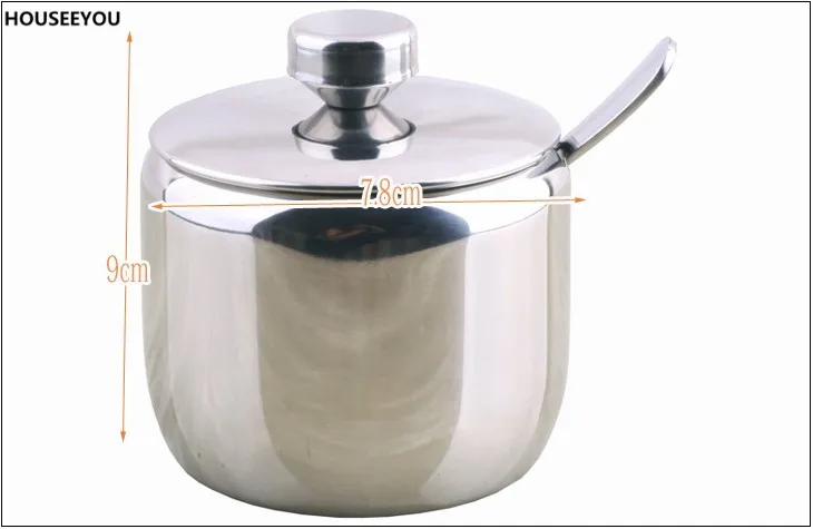 Нержавеющая сталь банка для специй Соус горшок Соусники соль сахар контейнер для приправы домашние кухонные инструменты принадлежности для приправ