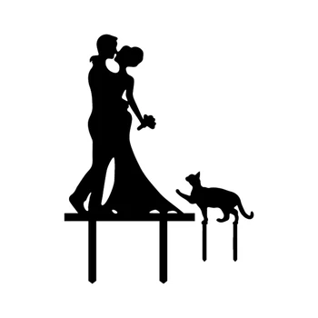 

Multi Colors Acrylic Wedding Cake Flag Topper Mr & Mrs With Cat Cake Flags For Wedding Anniversary Party Cake Baking Decor