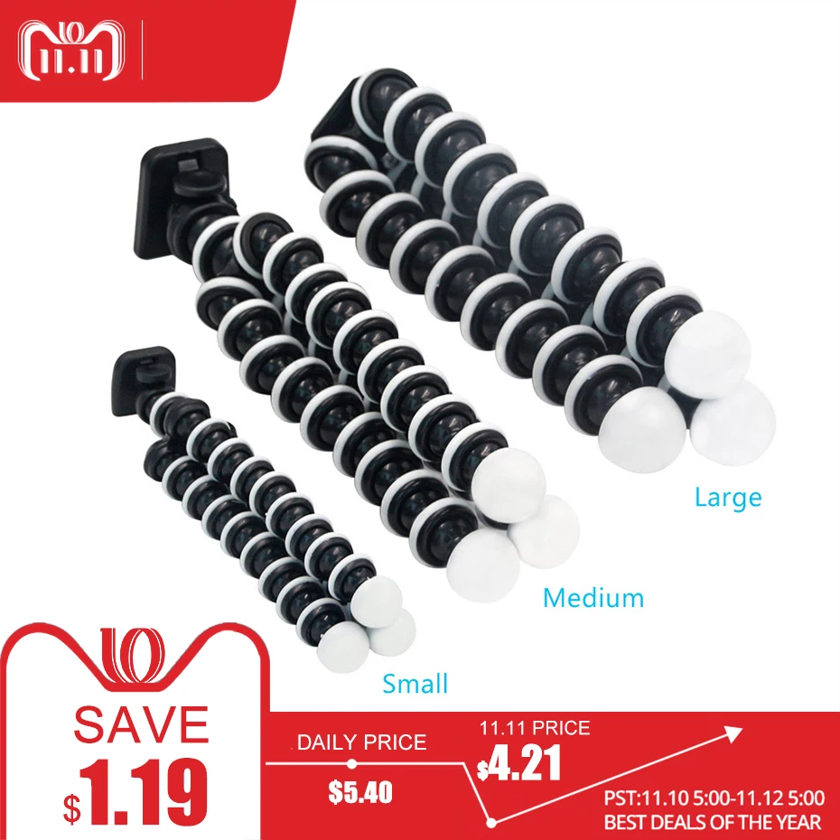 

Portable Octopus Tripod Small Medium Large Tripod Flexible Camera Stand Mini Gorillapod Monopod with Holder for Gopro and phone