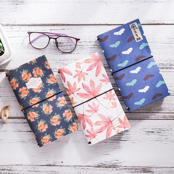 

64 Sheets A6 Creative PU Vintage Retro Flower Band Notebook Monthly Weekly Daily Planner Travel Memo Notepad Agenda Stationery