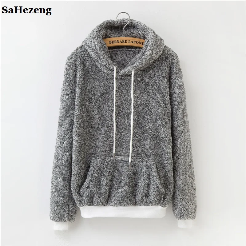 Warm Flannel Hoodies Sweatshirt 2018 Autumn Fashion Women