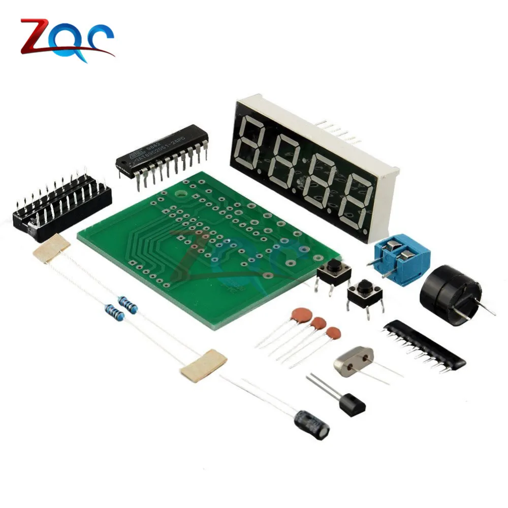AT89C2051 цифровой светодиодный дисплей 4 бита электронные часы электронный производственный Набор DIY Kit