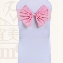 Розовый цвет стул створки бабочка стиль галстук-бабочка лайкра пояс украшение для свадебного банкета стулья спандекс пояс