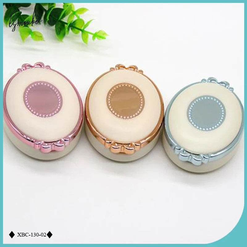 

Mini Portable Oval Magic Mirror Eyes Galvanized Process Contact Lens Case Kit Holder Container Box for Travel Women Eyewear