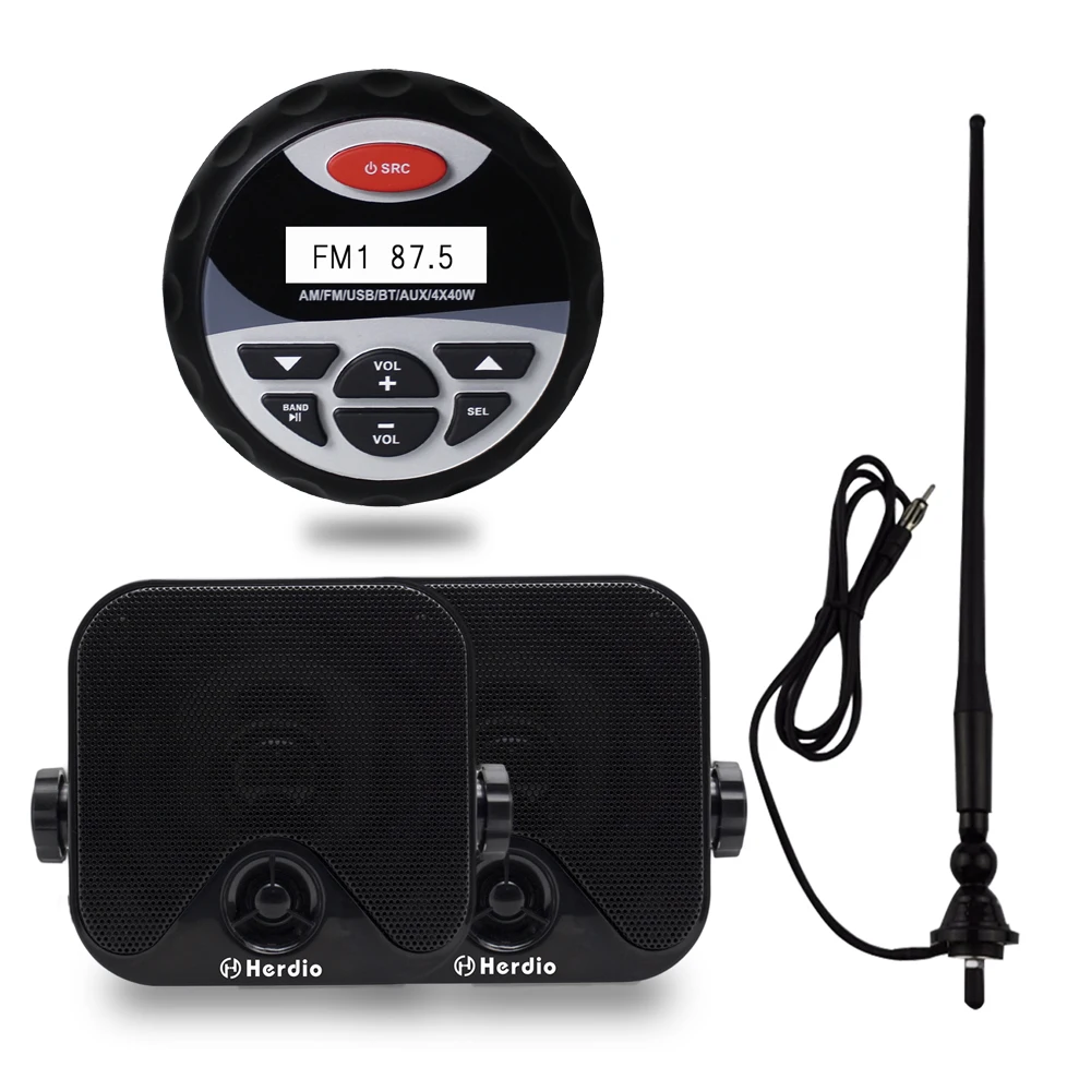 Waterproof Bluetooth Radio Stero Player Boat Audio Sound System FM AM