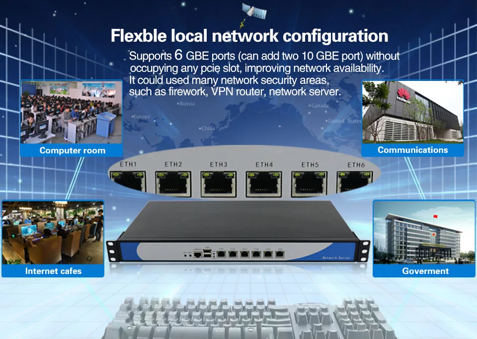 Minisys настроить 6 Lan мини Linux 1U Rackmount сервер i3 4160 облачный компьютер Pfsense ПК с VGA слот для карт памяти CF для Windows 10