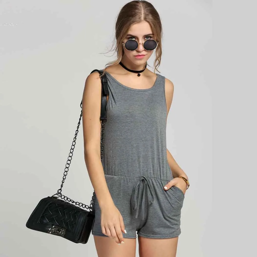 Casual Sleeveless Backless Jumpsuit 2016 Summer Style
