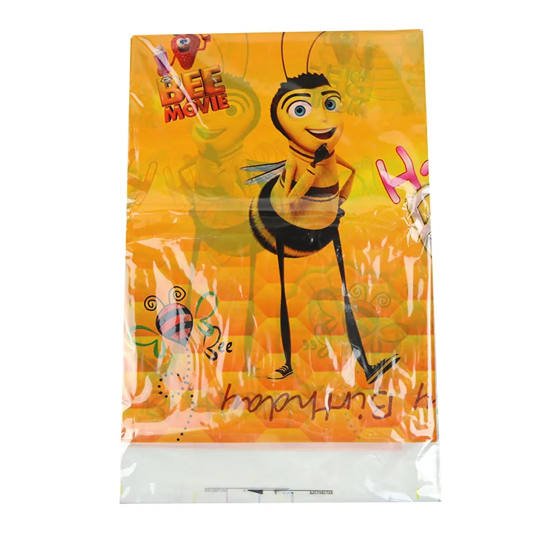 Бабочка пчела тема для счастливого дня рождения пластины салфетки баннер конфеты коробка одноразовая посуда набор детский душ вечерние принадлежности для декора - Цвет: Tablecloth