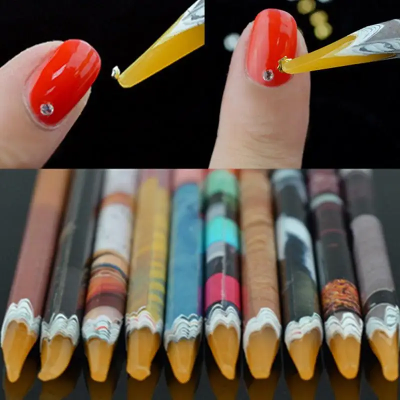 1 шт. палочка для страз карандаш пунктировальное перо для дизайна ногтей поделок ногтей арт-деко Палочки "сделай сам" для маникюрных салонов ногтей маникюр