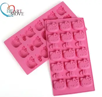 

HEARTMOVE New 1pc 15 Cartoon Cats Silicone Biscuit,Cake,Fondant,Pudding,Cookie,Jelly,Chocolate Mold Cake Decoration Tool 9492