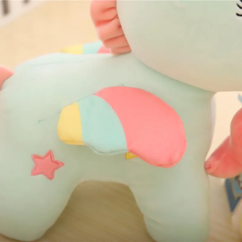 Unicorn Plush Toys Very Soft Pink Yellow Little Horse With Color Wings Stuffed Animal Soft Doll Kids Toys High Quality