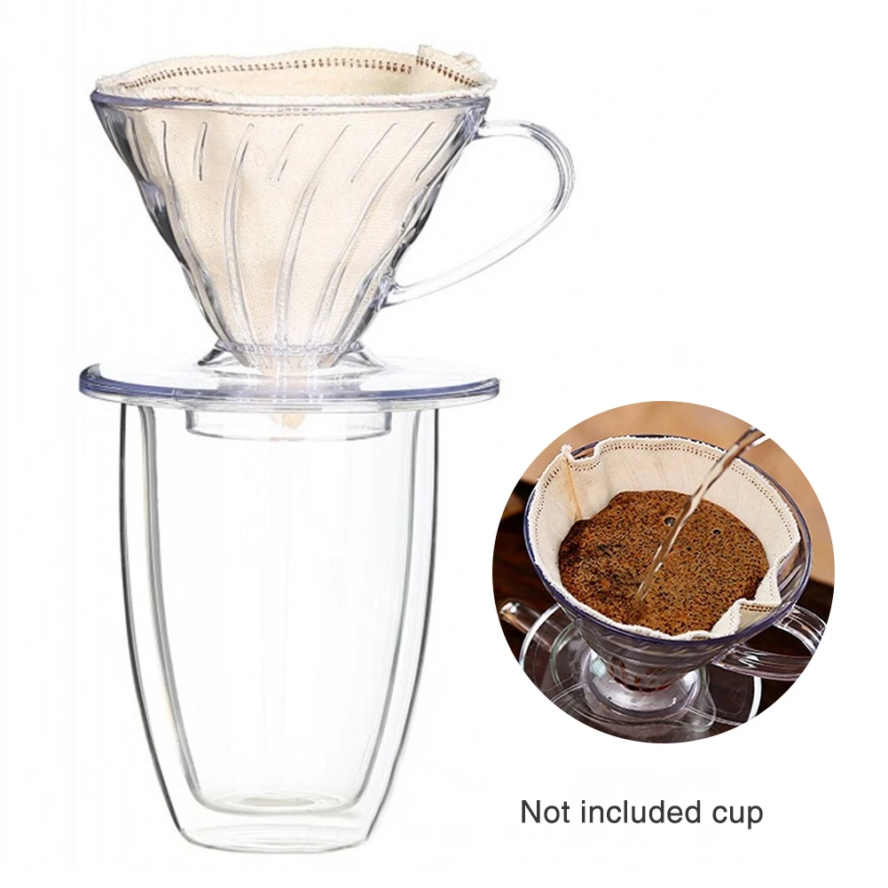 

Professional Travel V Shape Food-grade Resin Tool Filter Cup Simple Home Manual Coffee Dripper Kitchen Reusable Clear Modern