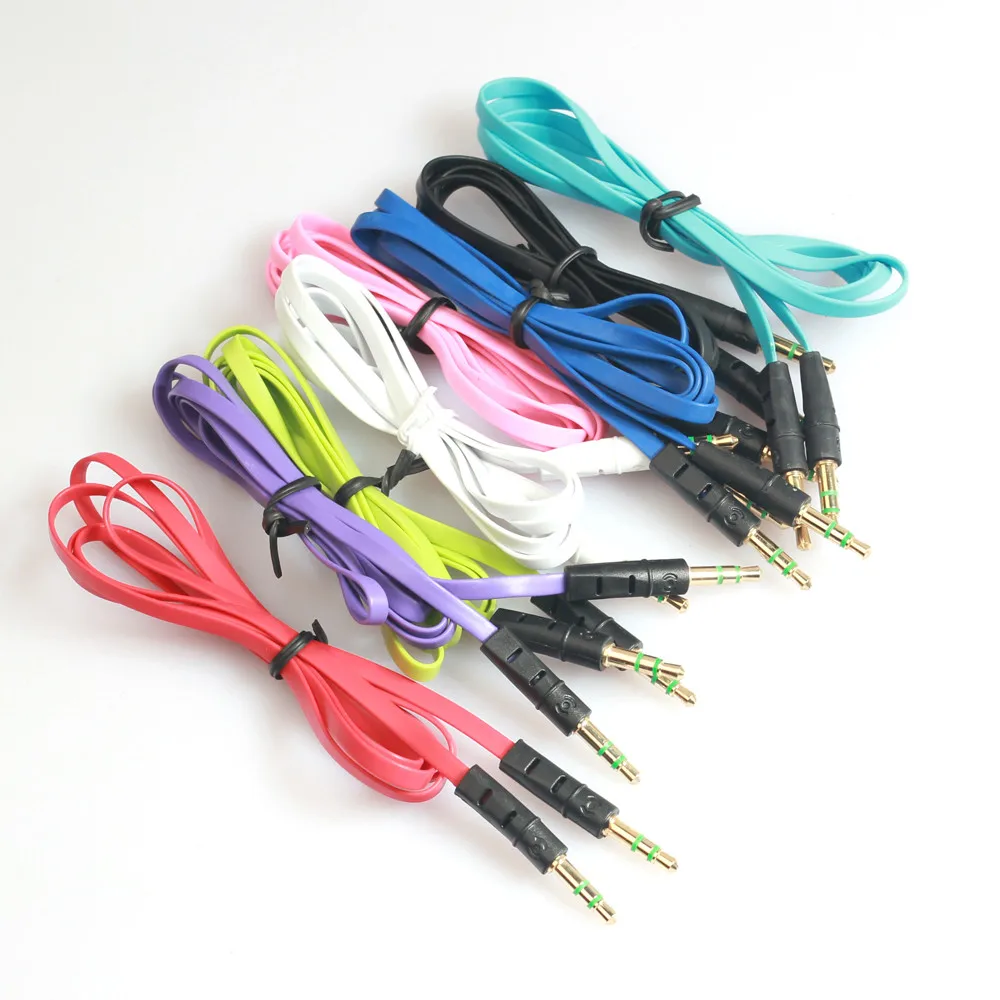 

2019 New Universal 3.5mm Auxiliary Cable Audio Cable Male To Male Flat Aux Cable 1m Car-stying Y5