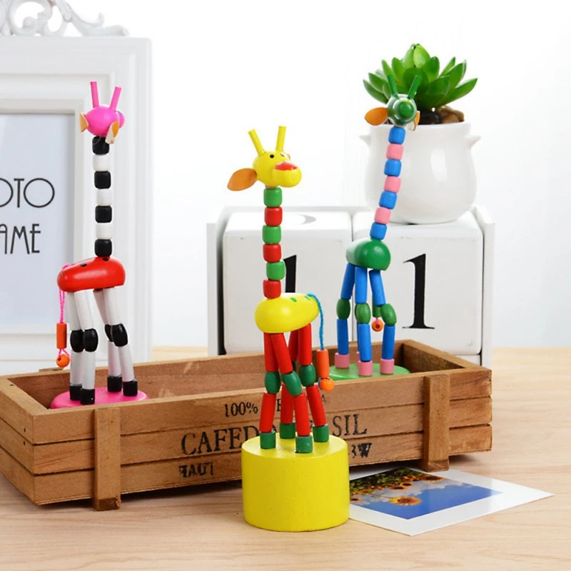 

1Piece Dancing Toddler Children Learning Toys Wooden Animal Giraffe Baby Kids Developmental Toy Support Drop Shipping 2