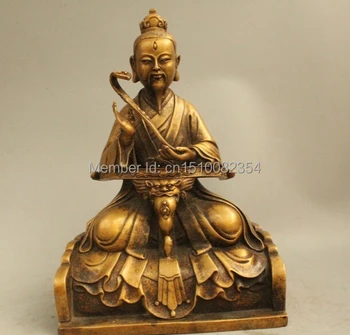 

11" Chinese Fengshui Copper Taoism Taoist Priest Lao Jun God Statue Sculpture