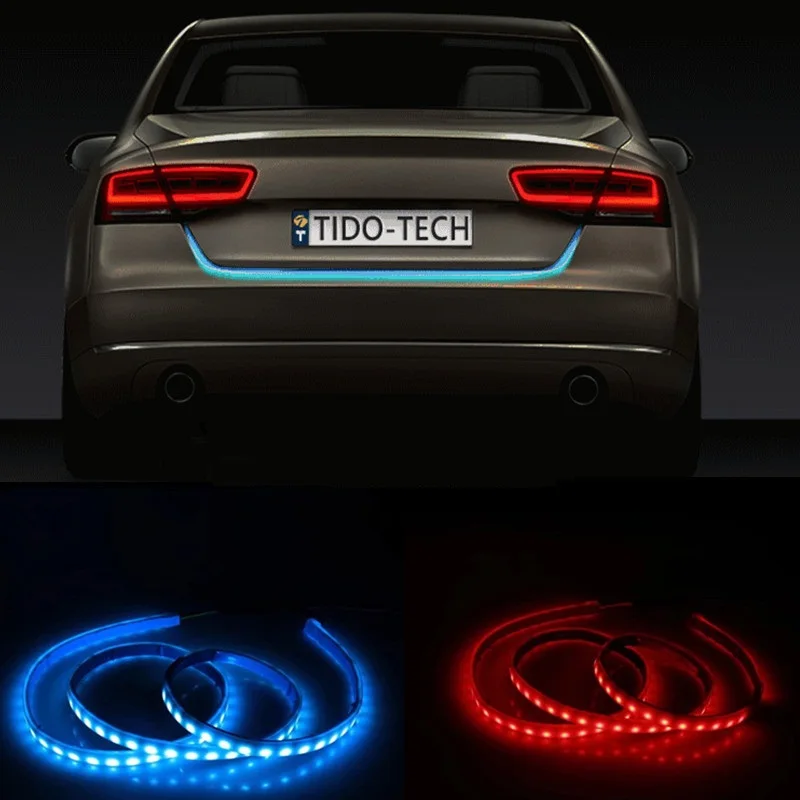 Car Styling Turn Signal Amber Flow Led Strip Trunk Tail Light Ice Blue