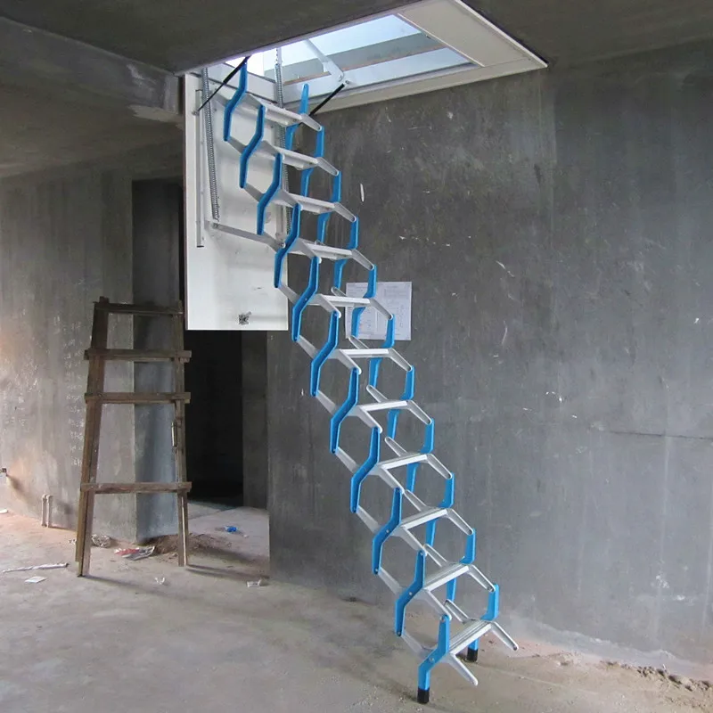 Cheap home interior staircase Retractable stairs Wood folding staircase