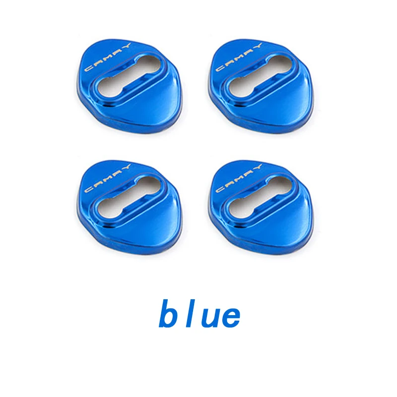 BACKAR 4pcs Car Styling Stainless Steel Interior Stickers For Toyota Camry XV70 Door Lock Cover Lockstitch Accessories - Название цвета: 4pcs-blue