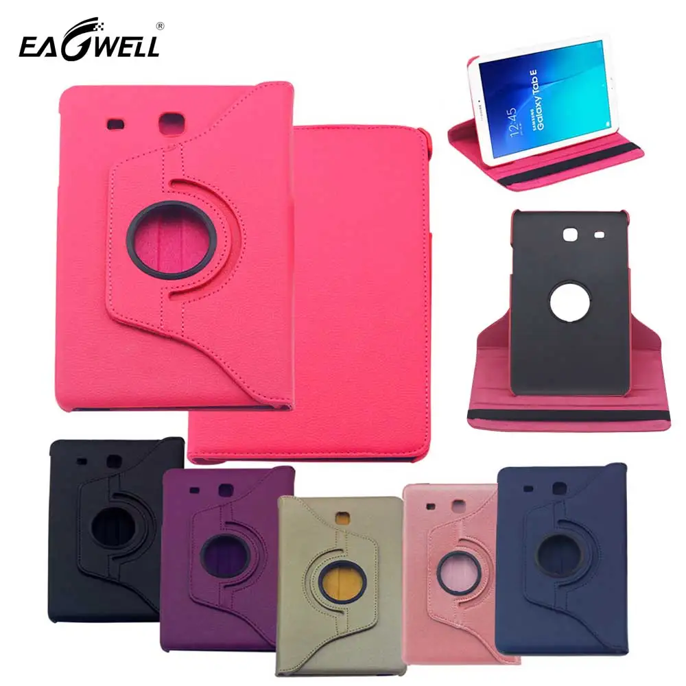 Eagwell 360 градусов Поворотный Tablet чехол для Samsung Galaxy Tab E 9.6 SM-T560NU T560NZ T567 ПУ кожаный чехол основа кожи